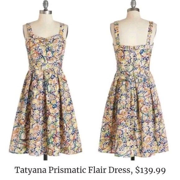 Tatyana Dresses & Skirts - Tatyana Prismatic Flair Dress, Multi, Small, EUC